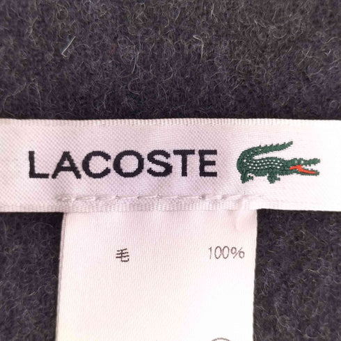 ラコステ LACOSTE ワンポイントロゴ ウール フリンジ マフラー メンズ